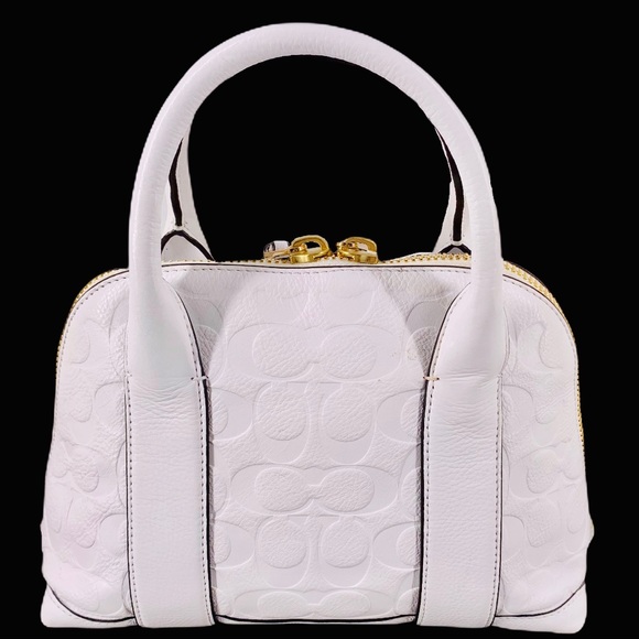 SOLD - COACH WHITE BLEECKER MINI PRESTON SATCHEL - Picture 3 of 10